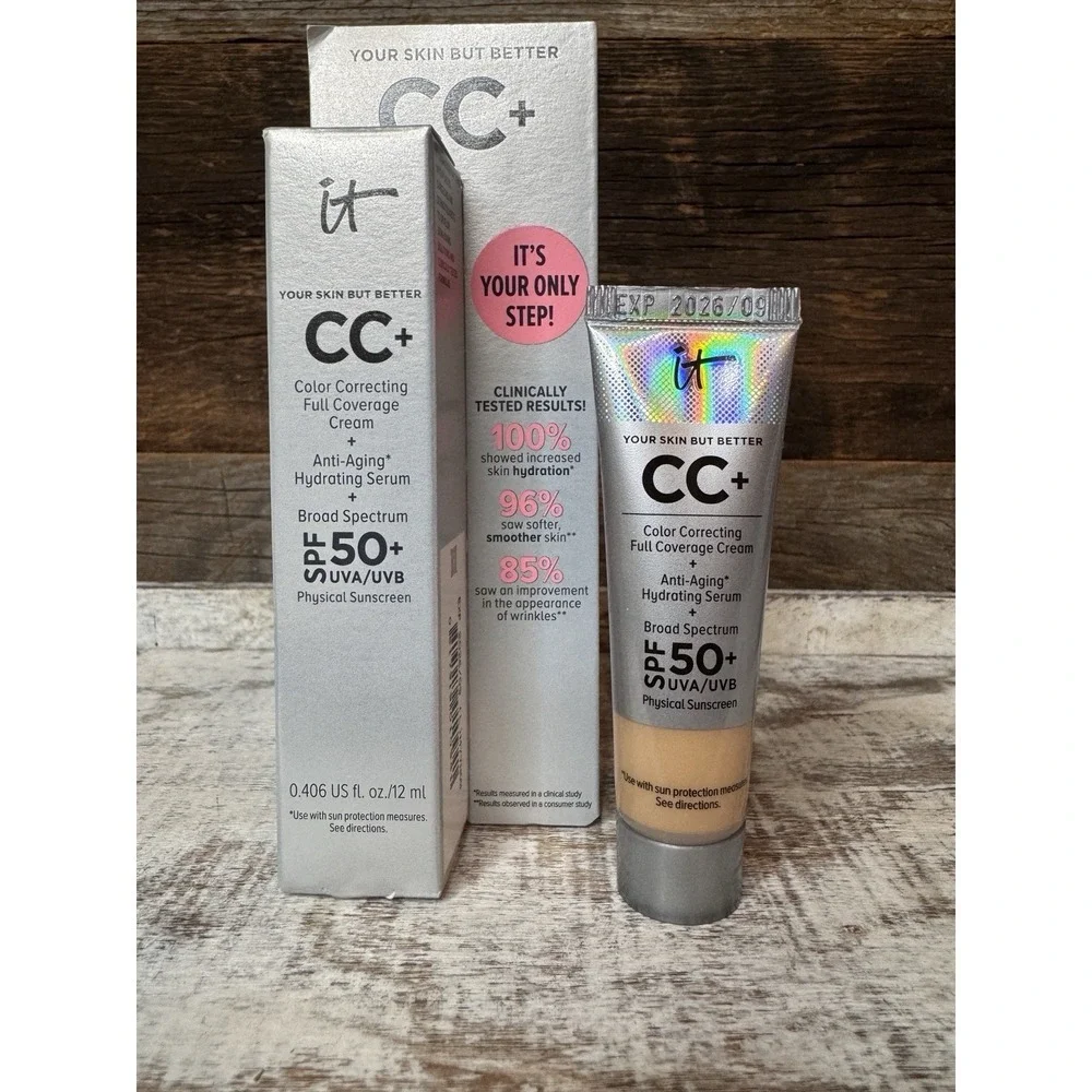 IT Cosmetics CC+ Cream Light 12ml | Travel Size |  Full-Coverage